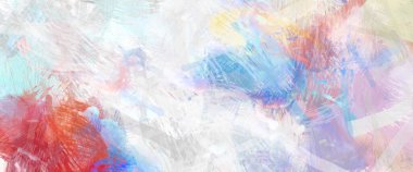 Soyut arkaplanda pürüzlü fırça darbeleri. Fırça boyası. Renkli boya darbeleri. Eşsiz duvar sanatı. Tuvaldeki modern sanat. Renkli çağdaş sanat eserleri.