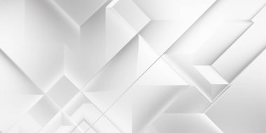 Beyaz 3d geometrik arka plan. Karanlık elementleri olan birinci sınıf soyut duvar kâğıdı. Poster, broşür, sunum ve web sitesi için özel tasarım. Moda lüks minimalist tasarım. Geometrik şablon. 