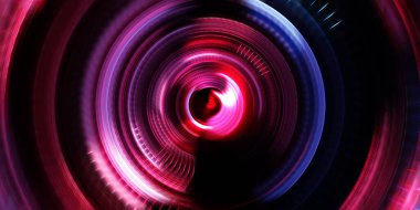 Fotoğraf makinesi konsepti. Soyut arkaplan. Dönen ışık ışınları. Hareketli kavramsal duvar kağıdı. Grafik dijital illüstrasyon. Parlayan neon ışıkları. Parlak sunum tasarım şablonu.