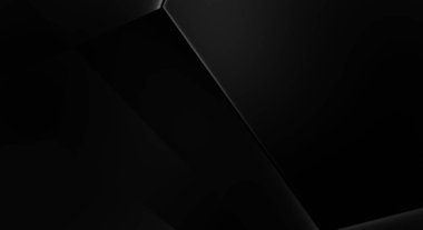 Lüks minimalist tasarım. Fütürist şablon. Karanlık elementleri olan birinci sınıf soyut duvar kâğıdı. Zarif bir zemin. Siyah üç boyutlu geometrik arkaplan. Poster, broşür, sunum için tasarım.