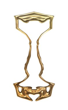 Üç boyutlu metalik illüstrasyon. Beyaz arka planda izole edilmiş fantezi çerçevesi. Davetiyeler, posterler, menü, hatıra defteri ve sunum için mükemmel. Metnin için şablon.