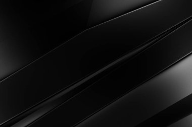 Geometrik katmanlı 3 boyutlu siyah arkaplan. Soyut koyu fütüristik duvar kağıdı. Zarif, parlak çizgili arka plan. Poster, broşür, sunum ve web sitesi için geometrik şablon tasarımı.