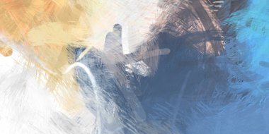 Soyut arkaplanda pürüzlü fırça darbeleri. Fırça boyası. Renkli boya darbeleri. Eşsiz duvar sanatı. Tuvaldeki modern sanat. Renkli çağdaş sanat eserleri.