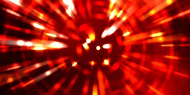 Parlayan ışıkları hareket ettirmenin havalı arka planı. Tasarımınız için canlı renkli bir portal şablonu. Işık ışınları ve hareket halindeki ışıldayan parçacıklar bir solucan deliği şekli oluşturuyor..