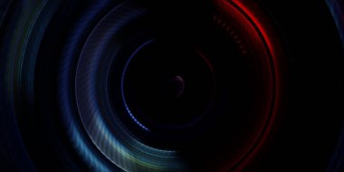 Fotoğraf makinesi konsepti. Soyut arkaplan. Dönen ışık ışınları. Hareketli kavramsal duvar kağıdı. Grafik dijital illüstrasyon. Parlayan neon ışıkları. Parlak sunum tasarım şablonu.