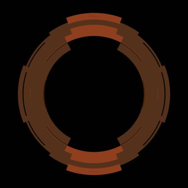 Fütürist dairesel gövde arayüzü elementi. Soyut çember geometrik arkaplan. Dijital teknolojinin grafiksel çizimi.