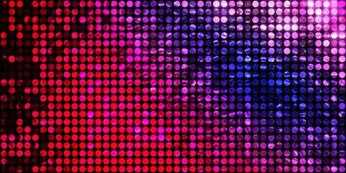 Parlayan ışıklar siyah arka planda parti izleri. Sahne veya stadyum ışıklarının dijital illüstrasyonu. Parlak desenli duvar kağıdı. Sahne ışıkları ile renkli ışıkların ihtişamlı arkaplanı.