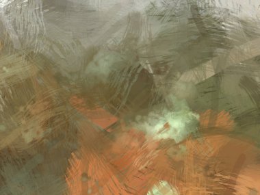 Soyut arkaplanda pürüzlü fırça darbeleri. Fırça boyası. Renkli boya darbeleri. Eşsiz duvar sanatı. Tuvaldeki modern sanat. Renkli çağdaş sanat eserleri.