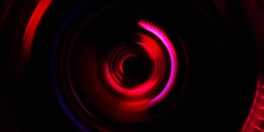 Fotoğraf makinesi konsepti. Soyut arkaplan. Dönen ışık ışınları. Hareketli kavramsal duvar kağıdı. Grafik dijital illüstrasyon. Parlayan neon ışıkları. Parlak sunum tasarım şablonu.