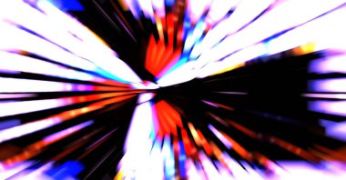 Siyah arkaplanda dönen ışık gösterisi. Lüks çizgiler. Parlak kıvrımlı duvar kağıdı. Uzay tüneli. Dönen ışık çemberi ya da maytap izi. Parlak konsept çizimi.