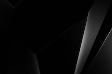 Lüks minimalist tasarım. Fütürist şablon. Karanlık elementleri olan birinci sınıf soyut duvar kâğıdı. Zarif bir zemin. Siyah üç boyutlu geometrik arkaplan. Poster, broşür, sunum için tasarım.