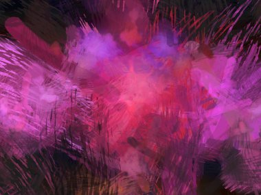 Soyut arkaplanda pürüzlü fırça darbeleri. Fırça boyası. Renkli boya darbeleri. Eşsiz duvar sanatı. Tuvaldeki modern sanat. Renkli çağdaş sanat eserleri.