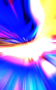 Renkli ışık enerjisi parlamaları. Çarpık grafik hareket arkaplanı. Dinamik patlama flaşı. Hızlanma efekti. Hızlı yüksek hız bulanıklaştırma arkaplanı. Işık teknolojisi soyut duvar kağıdı.