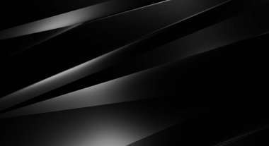 Geometrik katmanlı 3 boyutlu siyah arkaplan. Soyut koyu fütüristik duvar kağıdı. Zarif, parlak çizgili arka plan. Poster, broşür, sunum ve web sitesi için geometrik şablon tasarımı.