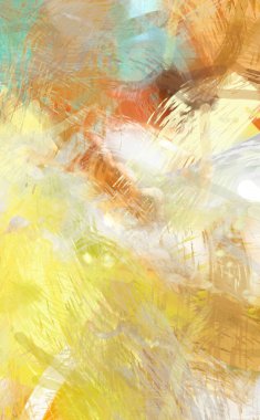 Soyut arkaplanda pürüzlü fırça darbeleri. Fırça boyası. Renkli boya darbeleri. Eşsiz duvar sanatı. Tuvaldeki modern sanat. Renkli çağdaş sanat eserleri.