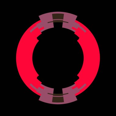 Fütürist dairesel gövde arayüzü elementi. Soyut çember geometrik arkaplan. Dijital teknolojinin grafiksel çizimi.