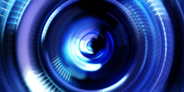 Fotoğraf makinesi konsepti. Soyut arkaplan. Dönen ışık ışınları. Hareketli kavramsal duvar kağıdı. Grafik dijital illüstrasyon. Parlayan neon ışıkları. Parlak sunum tasarım şablonu.