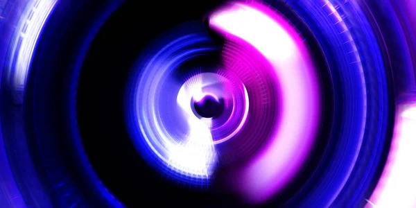 摄影相机的概念 摘要背景 旋转的光芒 运动概念墙纸 图形数字插图 发光的霓虹灯旋转 光滑的演示设计模板 — 图库照片