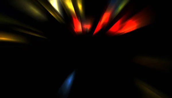 Dynamic Rays Light Isolated Black Background Graphic Illustration Glowing Colorful — Stock Photo, Image