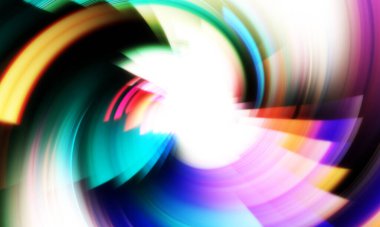 Dönen Işık gösterisi arka planı. Canlı renklerle donatılmış ruhani enerji girdabı. Renkli canlı hareket çizimi. Tanıtım geçmişi. Kutlama grafiği.