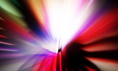 Siyah zemin üzerinde ışık parçacığı izleri. Parlayan parçacıkları ve çizgileri olan ışık patlaması yıldızı. Güzel hareketli soyut ışınlar duvar kağıdı. Renkli Patlama grafiği. Işık ışınlarının patlaması. 