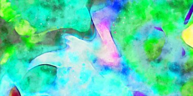 Kova desenli illüstrasyon. Çağdaş ve modern doku. Soyut renk boyama arka planı. Yaratıcı ve sanatsal duvar kağıdı. Fırçalanmış şekilleri ve lekeleri olan sanatsal duvar..