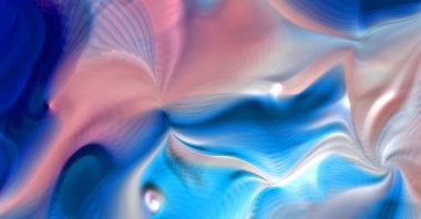 Hareketli girdapların soyut çizimi. Titreşimli renkli kıvrımların dönen akışı. Kıvrımlı ve kıvrımlı arka plan ve çizgiler. Garip duvar kâğıdı tasarımı. Dalgalanma arkaplanı.