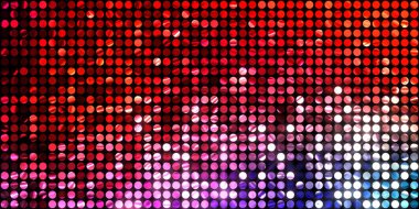 Parlayan ışıklar siyah arka planda parti izleri. Sahne veya stadyum ışıklarının dijital illüstrasyonu. Parlak desenli duvar kağıdı. Sahne ışıkları ile renkli ışıkların ihtişamlı arkaplanı.