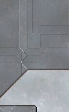 Katmanlı paneller. Fütürist soyut duvar kağıdı. Geometrik teknolojik yansıtıcı arka plan 3D metalik doku. Uzay gemisi desen yüzeyi.