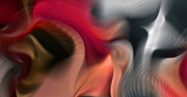 Hareketli girdapların soyut çizimi. Titreşimli renkli kıvrımların dönen akışı. Kıvrımlı ve kıvrımlı arka plan ve çizgiler. Garip duvar kâğıdı tasarımı. Dalgalanma arkaplanı.