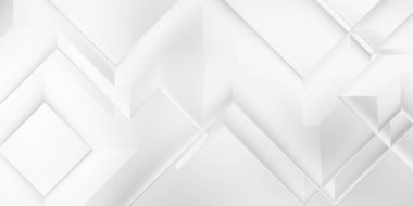 Beyaz 3d geometrik arka plan. Karanlık elementleri olan birinci sınıf soyut duvar kâğıdı. Poster, broşür, sunum ve web sitesi için özel tasarım. Moda lüks minimalist tasarım. Geometrik şablon. 