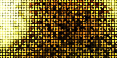 Parlayan ışıklar siyah arka planda parti izleri. Sahne veya stadyum ışıklarının dijital illüstrasyonu. Parlak desenli duvar kağıdı. Sahne ışıkları ile renkli ışıkların ihtişamlı arkaplanı.