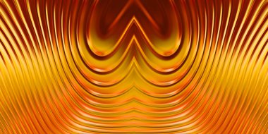 Renkli dalgalı yansıtıcı duvar kağıdının üç boyutlu çizimi. Duvar kağıdı, afiş, arkaplan, kart, kitap kapağı veya web sitesi için grafiksel illüstrasyon. Soyut parlak arkaplan.