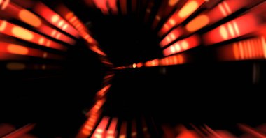 Siyah arkaplanda dönen ışık gösterisi. Lüks çizgiler. Parlak kıvrımlı duvar kağıdı. Uzay tüneli. Dönen ışık çemberi ya da maytap izi. Parlak konsept çizimi.