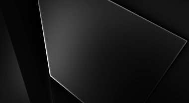 Lüks minimalist tasarım. Fütürist şablon. Karanlık elementleri olan birinci sınıf soyut duvar kâğıdı. Zarif bir zemin. Siyah üç boyutlu geometrik arkaplan. Poster, broşür, sunum için tasarım.