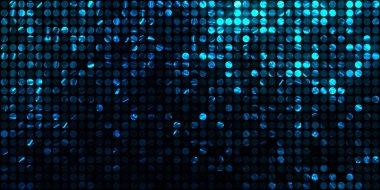 Parlayan ışıklar siyah arka planda parti izleri. Sahne veya stadyum ışıklarının dijital illüstrasyonu. Parlak desenli duvar kağıdı. Sahne ışıkları ile renkli ışıkların ihtişamlı arkaplanı.