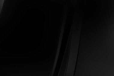 Siyah kıvrımlı yüzey. 3 boyutlu illüstrasyon. Soyut fütüristik geçmiş. Minimalist geometrik kapak tasarımı. Çarpık siyah çizgiler. Lüks dokuma duvar kağıdı. Zarif arkaplan.