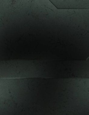 Çukur SciFi panelleri duvar. Üç boyutlu illüstrasyon. Gelecekçi kavramsal tasarım arka planı. Uzay gemisi desenli duvar kağıdı. Fırçalanmış teknoloji desen yüzeyi. 