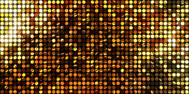 Parlayan ışıklar siyah arka planda parti izleri. Sahne veya stadyum ışıklarının dijital illüstrasyonu. Parlak desenli duvar kağıdı. Sahne ışıkları ile renkli ışıkların ihtişamlı arkaplanı.