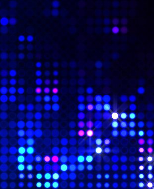 Parlak desenli duvar kağıdı. Sahne ışıkları olan renkli ışıkların ihtişamlı arkaplanı. Parlayan ışıklar siyah arka planda parti izleri. Sahne veya stadyum ışıklarının dijital illüstrasyonu. 