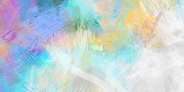 Soyut arkaplanda pürüzlü fırça darbeleri. Fırça boyası. Renkli boya darbeleri. Eşsiz duvar sanatı. Tuvaldeki modern sanat. Renkli çağdaş sanat eserleri.