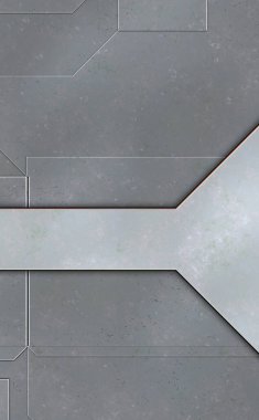 Katmanlı paneller. Fütürist soyut duvar kağıdı. Geometrik teknolojik yansıtıcı arka plan 3D metalik doku. Uzay gemisi desen yüzeyi.