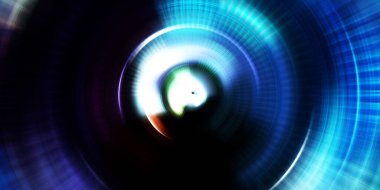 Parlayan neon ışıkları. Parlak sunum tasarım şablonu. Fotoğraf makinesi konsepti. Soyut arkaplan. Dönen ışık ışınları. Hareketli kavramsal duvar kağıdı. Grafik dijital illüstrasyon. 