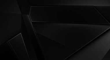 Lüks minimalist tasarım. Fütürist şablon. Karanlık elementleri olan birinci sınıf soyut duvar kâğıdı. Zarif bir zemin. Siyah üç boyutlu geometrik arkaplan. Poster, broşür, sunum için tasarım.