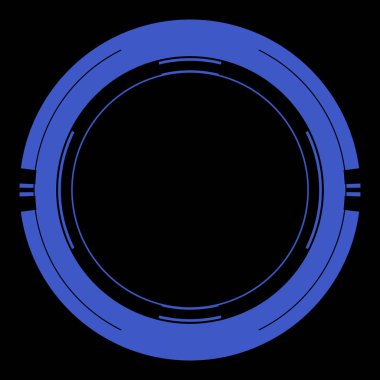 Fütürist dairesel gövde arayüzü elementi. Soyut çember geometrik arkaplan. Dijital teknolojinin grafiksel çizimi.
