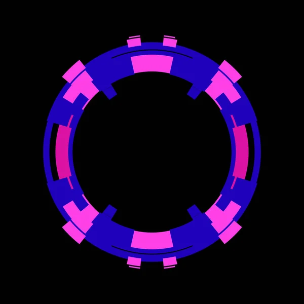 Fütürist Dairesel Gövde Arayüzü Elementi Soyut Çember Geometrik Arkaplan Dijital — Stok fotoğraf