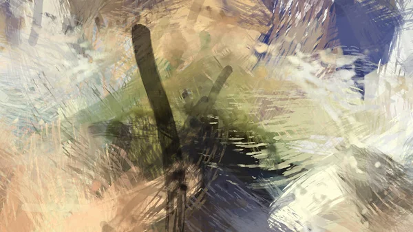 Grobe Pinselstriche Auf Abstraktem Hintergrund Pinselmalerei Farbtupfer Einzigartige Wandkunst Moderne — Stockfoto