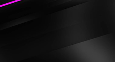 Metin için kopyalama alanı olan soyut siyah paneller. Üç boyutlu illüstrasyon. Renkli ışık özellikli koyu renk tasarım şablonu. Zarif geometrik parlak çizgili arka plan. Minimalist geometrik kapak grafiği.