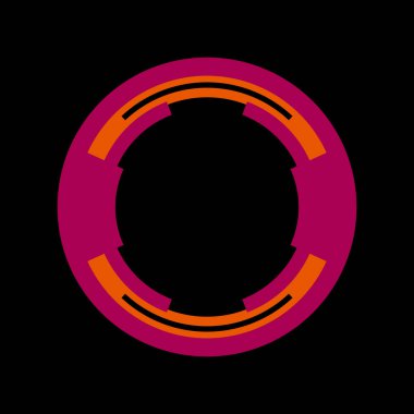 Fütürist dairesel gövde arayüzü elementi. Soyut çember geometrik arkaplan. Dijital teknolojinin grafiksel çizimi.