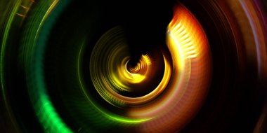 Fotoğraf makinesi konsepti. Soyut arkaplan. Dönen ışık ışınları. Hareketli kavramsal duvar kağıdı. Grafik dijital illüstrasyon. Parlayan neon ışıkları. Parlak sunum tasarım şablonu.